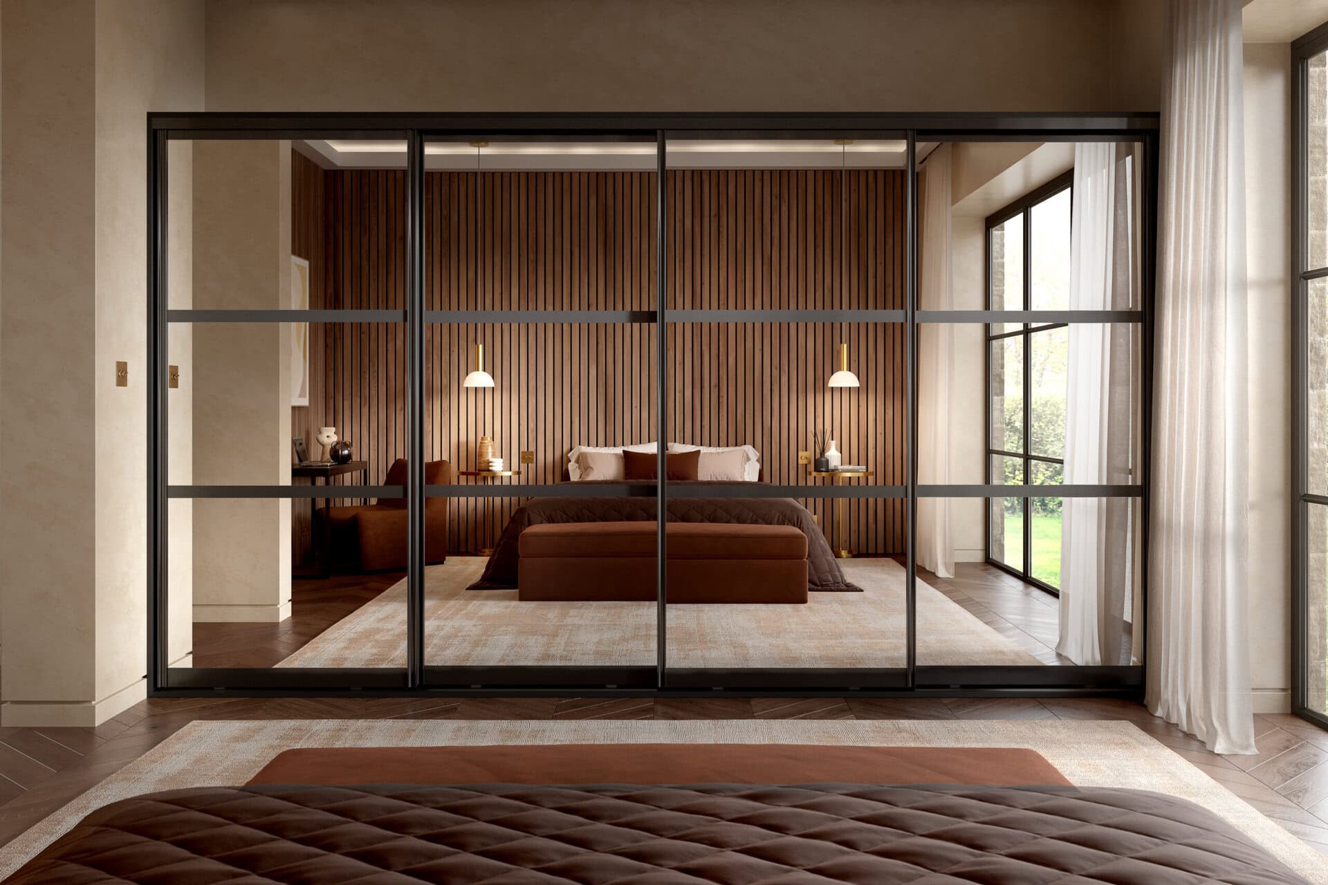 Swerdlow Interiors bespoke luxury master bedroom suite architectural design