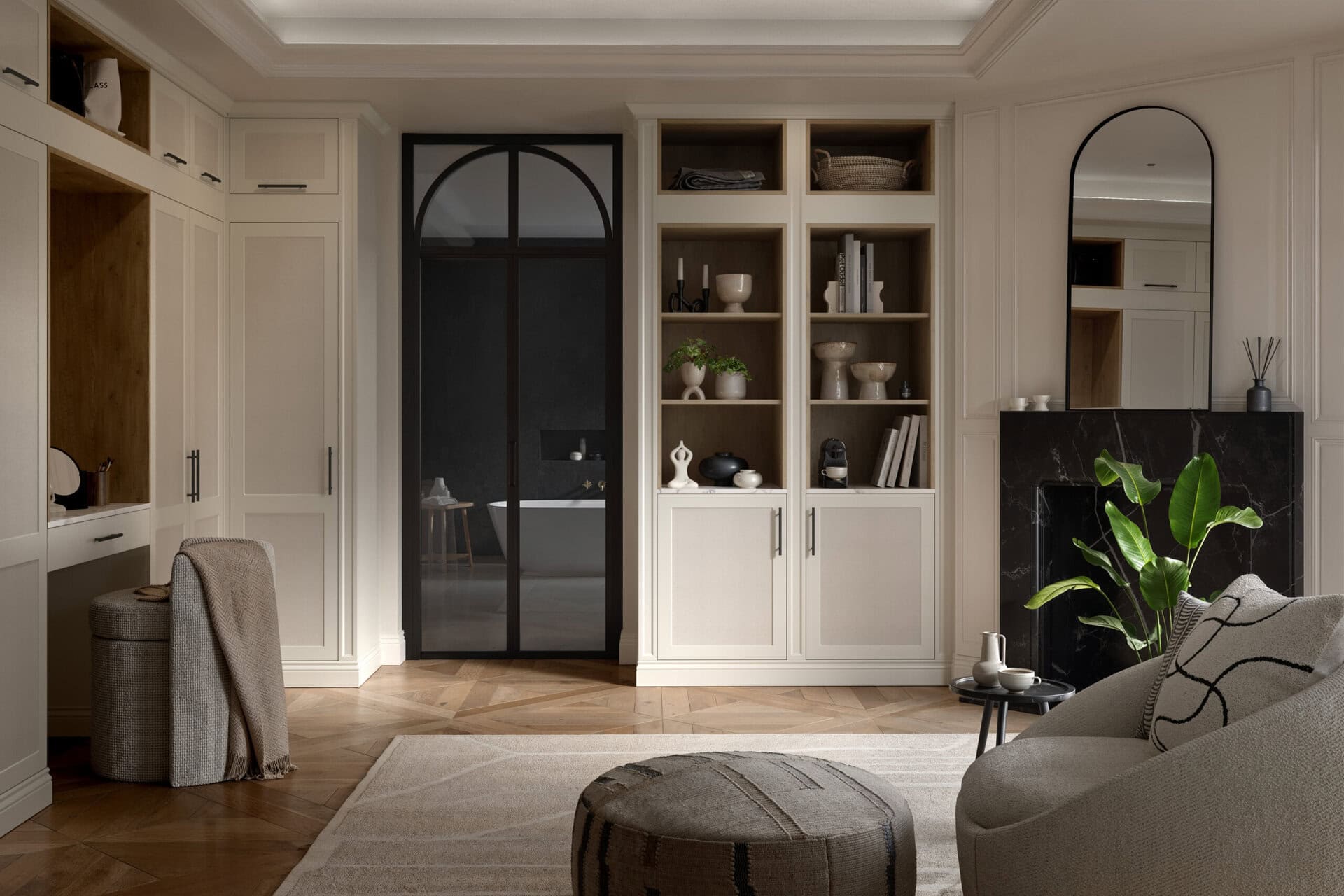 Exceptional premium bedroom design and premium wardrobe layout by Swerdlow Interiors