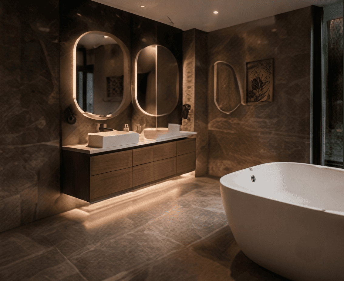 Swerdlow Interiors elegant bathroom showroom